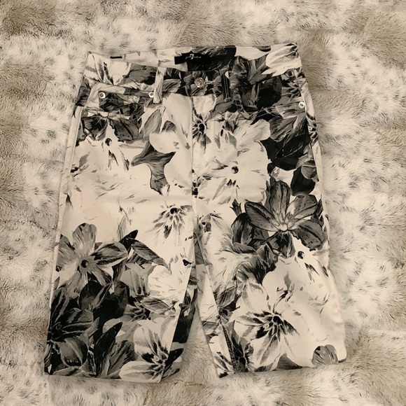 NEW 7 for All Mankind Paradise Palm Print Step Hem Ankle Skinny Jeans - Picture 4 of 9